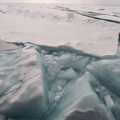 Arctic Ice Through Porthole